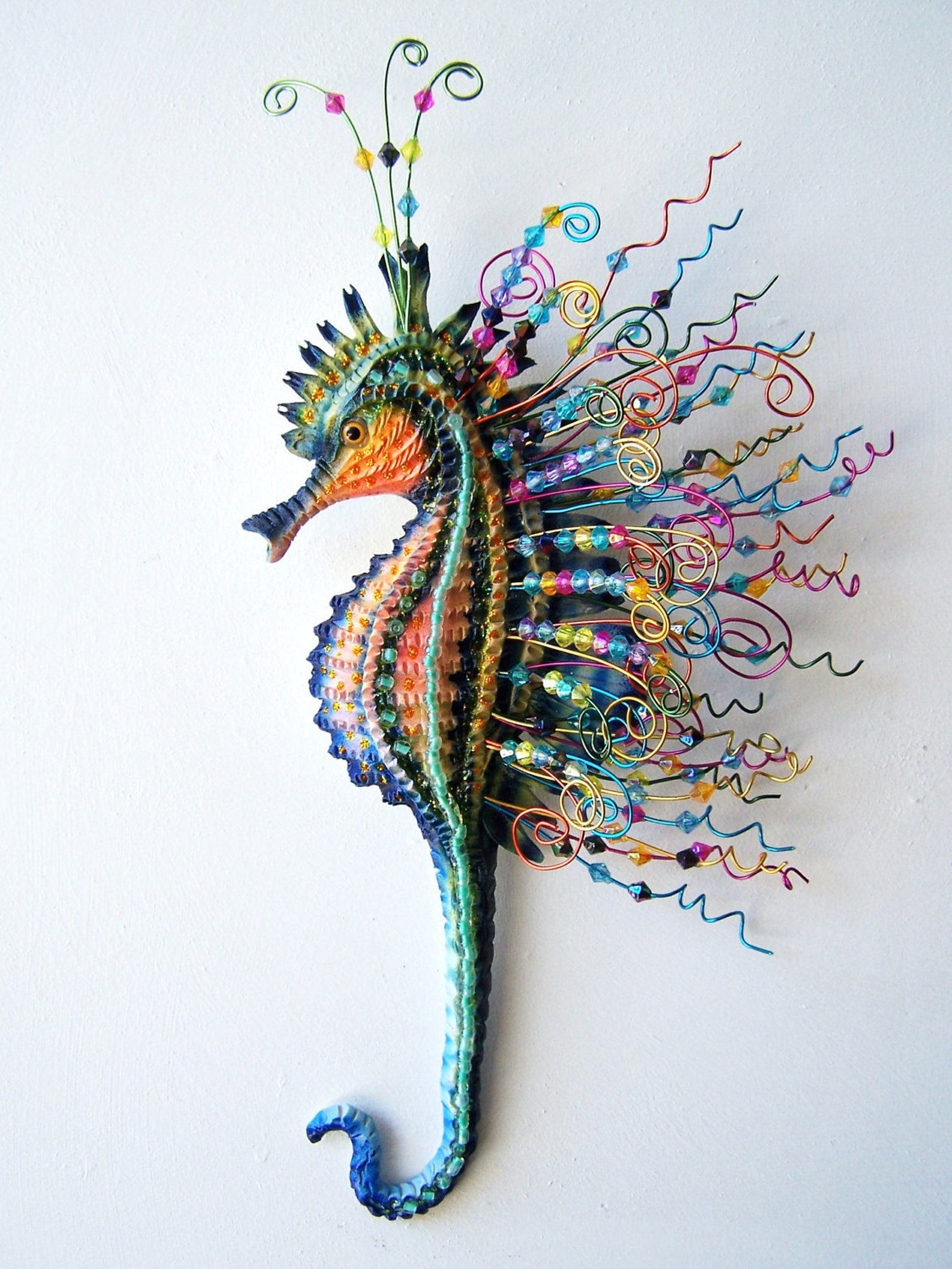 Seahorse sculpture wall bathroom decoration Etsy