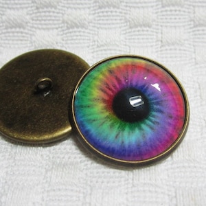 Sew on Glass eyes-Plushie glass eyes-Rainbow eyes-20mm-18mm-16mm-14mm-12mm- glass loop backed eyes-glass eyes