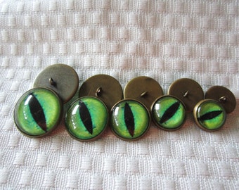 Handmade Sew-On Glass Cat Eyes: Needle Felting & Plushie Supplies