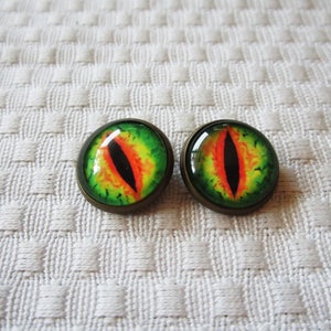 Sew on Glass alligator eyes-20mm-18mm-16mm-14mm-12mm- loop backed glass eyes-glass reptile eyes