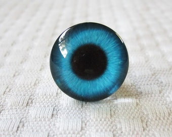 Azules ojos de cristal, Cabuchones de vidrio de 20mm, ojos de escultura y joyería