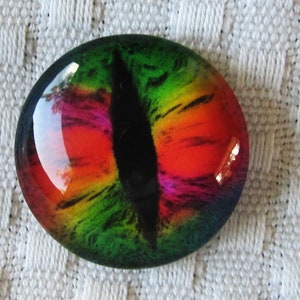 Enamel Dragon Glass Eye Cabochon: 25mm Jewelry Craft Supply