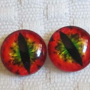 12mm Glass dragon eyes for jewelry, crafts, sculpture and dolls