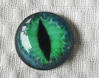 Green Dragon Glass Eye Cabochon - 25mm