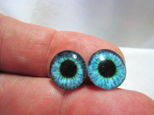 Glass eyes for jewelry or sculpture 12mm cabochons