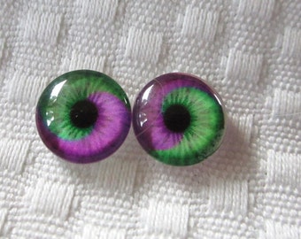 Jewlery glass eyes--earring glass- 12mm glass cabochon eyes