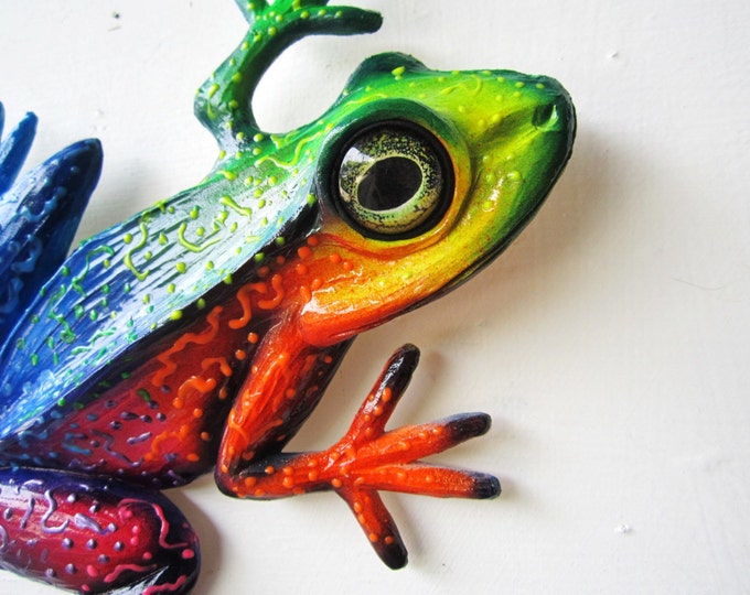 Frog Art Wall Sculpture Etsy