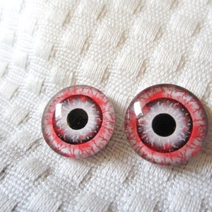 Zombie eyes 16mm glass cabochons image 1