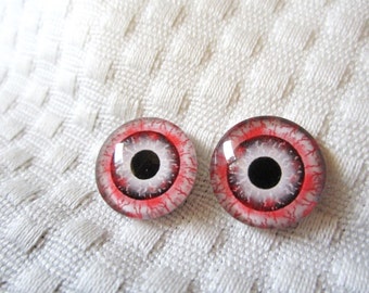 Zombie eyes 16mm glass cabochons