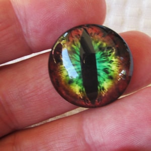 Dragon Eyes: 25mm Glass Cabochon with Reptile Pupil