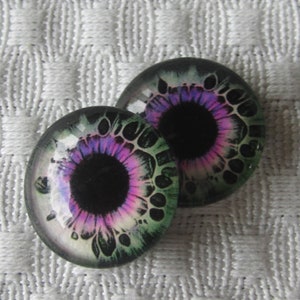 Glass eyes for dolls, sculpture, and crafts 14mm cabochons