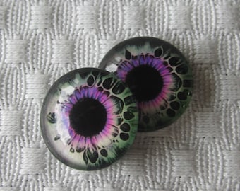Glass eyes for dolls, sculpture, and crafts 14mm cabochons