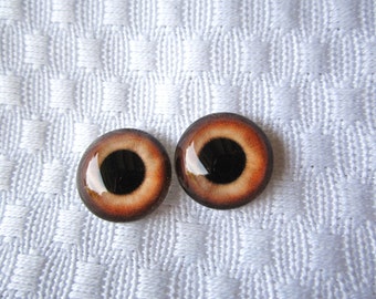 Glass eyes for dolls, sculpture, and crafts 14mm cabochons