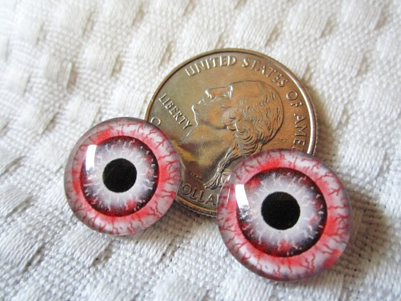 Zombie eyes 16mm glass cabochons image 4