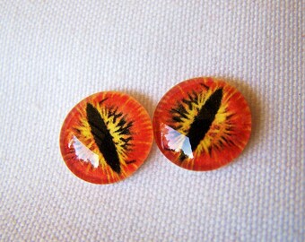 Glass eyes 14mm cabochons for weird jewelry making