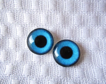 Glass eyes for dolls, sculpture, and crafts 14mm cabochons