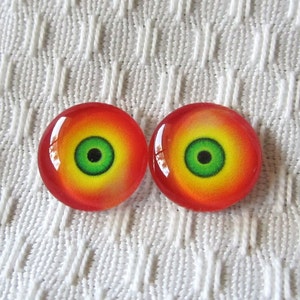 16mm glass eyes-glass eye cabochons-eyes for sculpture and jewelry-weird doll eyes