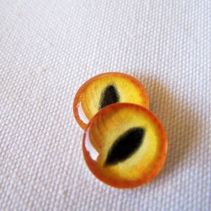 Glass cat eyes 12mm cabochons for jewelry or sculpture image 1