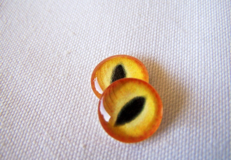 Glass cat eyes 12mm cabochons for jewelry or sculpture image 1