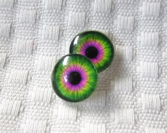 12mm Glass Doll Eyes: Flat Back Cabochons for Sculpture & Jewelry