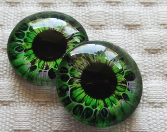 Handmade glass eyes,  20mm cabochons