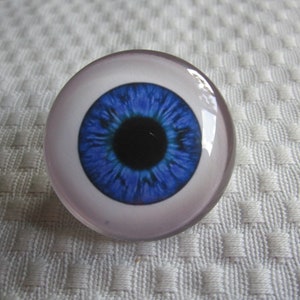Blue Glass eyeball, 40mm cabochon, Blue human eye, big large glass eye