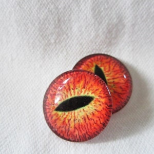 Reptile glass eyes  18mm cabochons