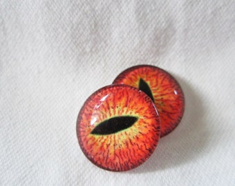 Reptile glass eyes  18mm cabochons