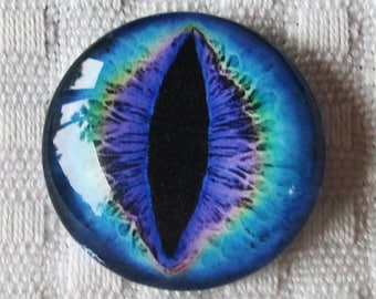 25mm Blue Dragon Eye Cabochon: Glass Jewelry Making Supply