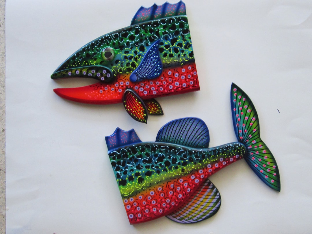 Wood Fish Wall Art Sculpture Unique Fish Art Something Etsy