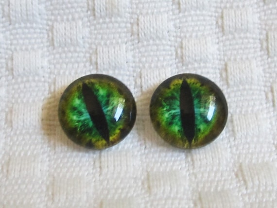 Glass Eyes for Dolls, Sculpture, and Crafts 14mm Cabochons 