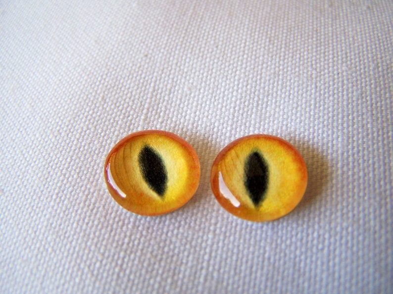 Glass cat eyes 12mm cabochons for jewelry or sculpture image 2