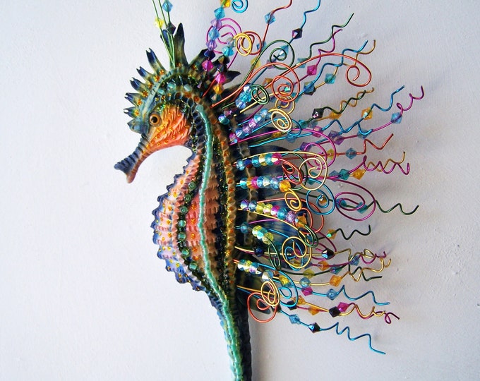 Seahorse Sculpture Wall Bathroom Decoration Etsy