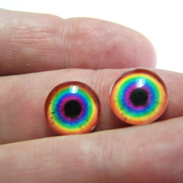 Fantasy glass eyes for art dolls and sculpture 12mm eye chips