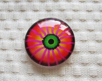 Glass 30mm cabochon for jewelry making, sculpture and art dolls