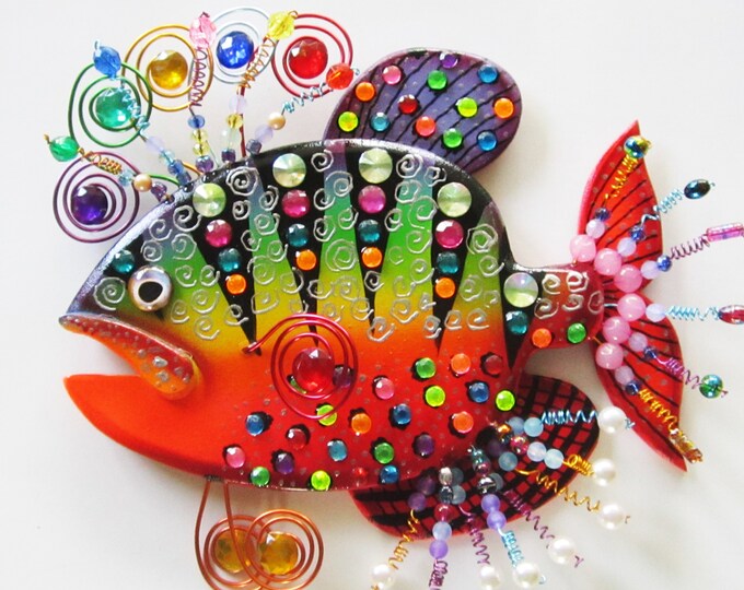 Wood Fish Wall Art Sculpture Etsy