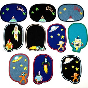 Astronauts, Rockets and Aliens Space Embroidered Iron On Patches