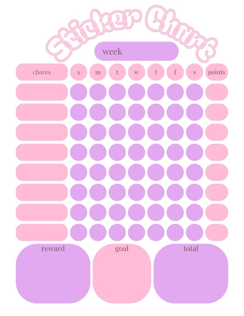 Toddler Sticker Chart Printable | Customizable Reward System (PDF ...