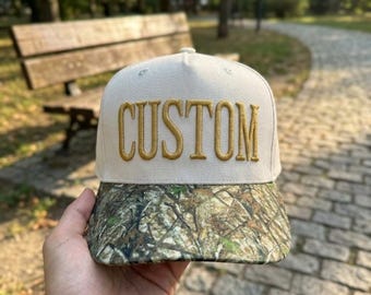 Chapeau camouflage brodé personnalisé, chapeau personnalisé avec nom, cadeau de fête des pères pour lui