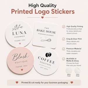 Custom Logo Stickers for Packaging | Personalised Branding Labels | Small Business Vinyl Decals image 7