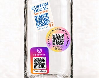 Custom QR Code Stickers | Waterproof Business Packaging Labels (Gloss or Matte)