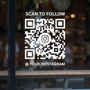 Personalized Social Media QR Code Decal | Shopfront Business Sign