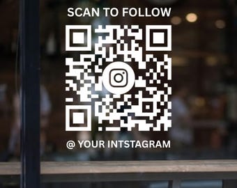 Personalized Social Media QR Code Decal | Shopfront Business Sign