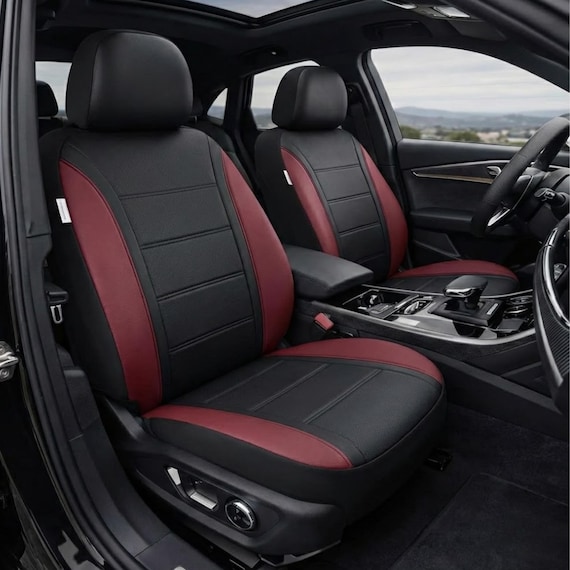 Luxury Leather Car Seat Covers Set, Breathable, Airbag Compatible, Universal Fit for Cars, Trucks, SUVs & Vans – Durable, Easy Installation