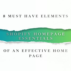 Shopify Homepage Essentials Checklist | 8 Key Elements of a High-Converting Store Layout | Digital Download PDF