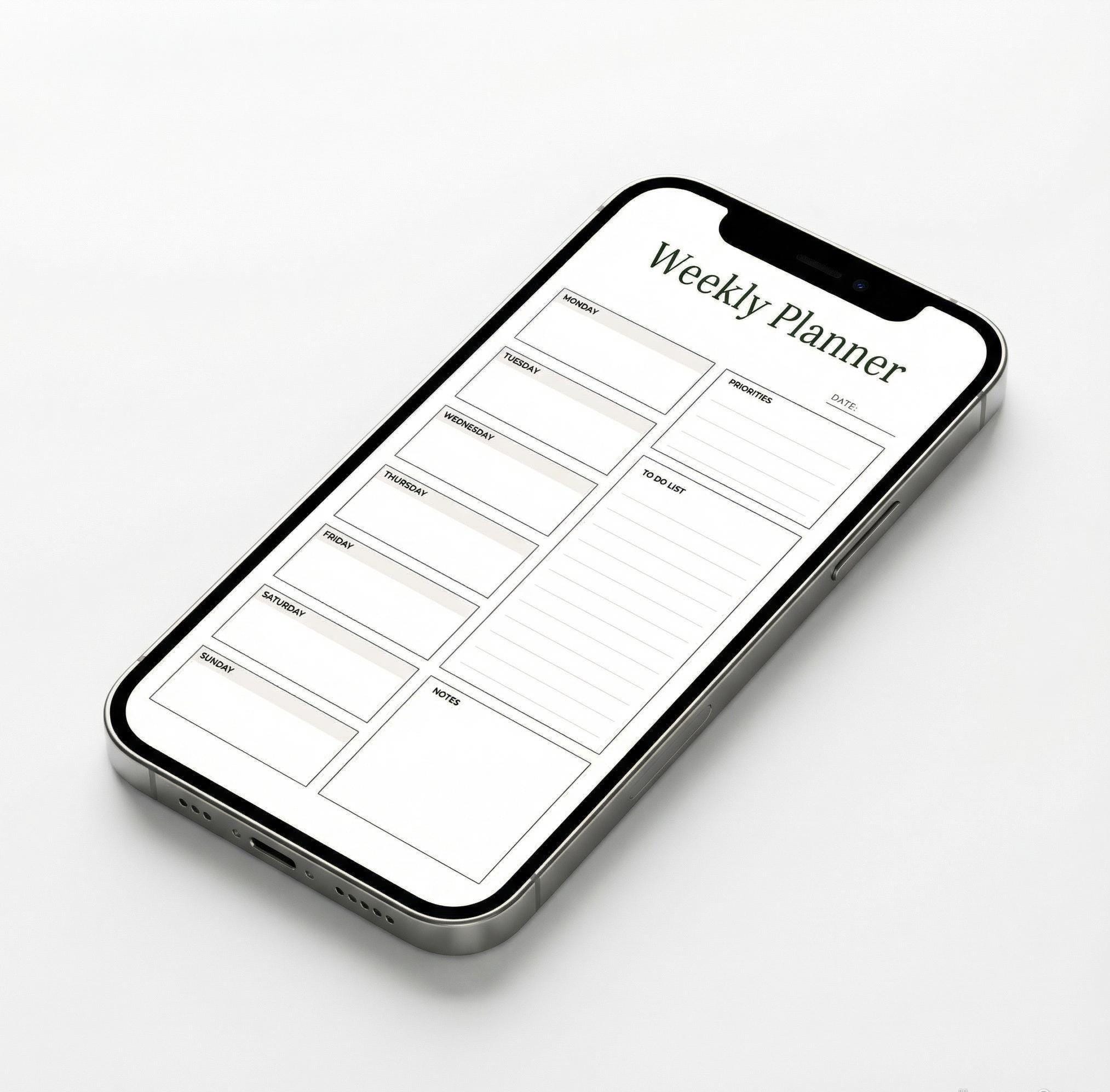 Minimal Weekly Planner | Printable | Instant Digital Download - Etsy