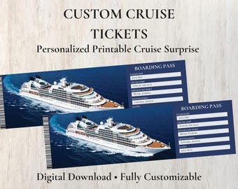 Boleto de crucero personalizado de recuerdo / Revelación sorpresa del viaje (archivo digital)