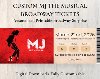 Entrada de Broadway personalizada de MJ The Musical (descarga digital)