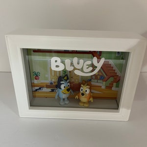 Bluey shadow box display