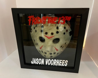 Friday the 13th Display Case Custom Collectible Jason Voorhees Mask Stand Holder Horror Movie Prop Halloween